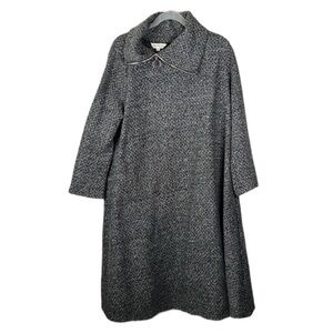 BUYKUD Plus Size Black and White Marbled Sweater Dress Robe Size M/L